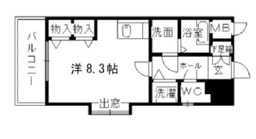 ギャラン小文字【406号室】の間取り