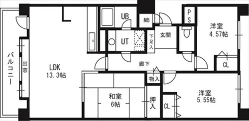 ソレイユ発寒【7階】の間取り