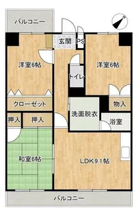 アレックス若園【2階】の間取り