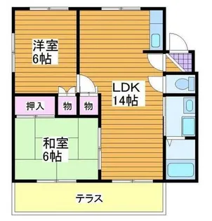 ヒルスクウェア辻川山B棟【203号室】の間取り
