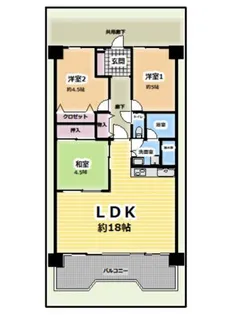 グラン・ドマーレ久津川【1階】の間取り
