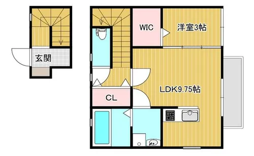 クローバー西延末【203号室】の間取り