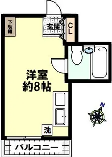 越智マンション【401号室】の間取り
