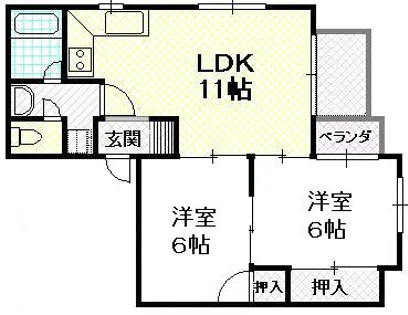 CASA N【001号室】の間取り