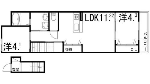 カナロア長田【2階】の間取り