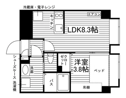 メニーズコート科学大学前【301号室】の間取り