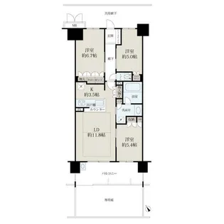 ローレルコート西大寺栄町【1階】の間取り