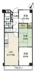 ライオンズマンション神戸水木通【3階】の間取り