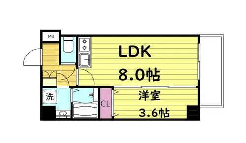クローバー・レジデンス玉造【1階】の間取り