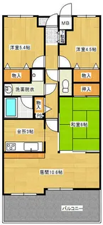 ファミールヴィラ紀伊田辺B棟【507号室】の間取り