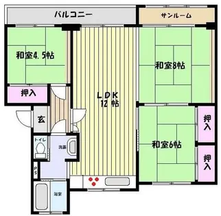 山御影マンションF棟【4階】の間取り