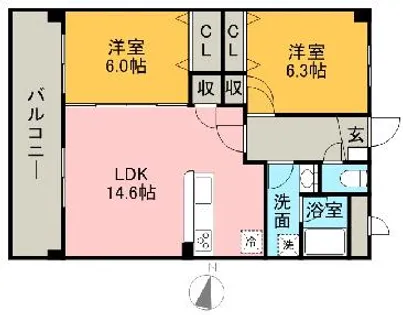 ファミーユ シオハマ【0606号室】の間取り