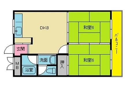 グリーンハイツ阪本【3階】の間取り
