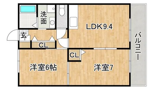 スクールビュー赤間【2階】の間取り