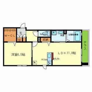 シャーメゾンオーク【102号室】の間取り