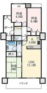タワーズランド北野田サウスタワー【12階】の間取り