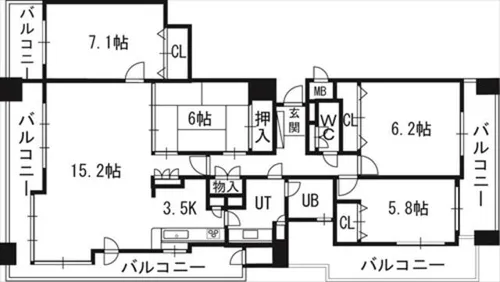 PRIME URBAN円山北四条【1302号室】の間取り