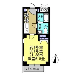 コンフォール篠原【301号室】の間取り