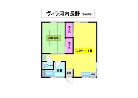 ヴィラ 河内長野【301号室】の間取り