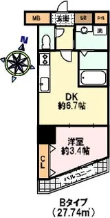 プリオーレ春日野道【1002号室】の間取り