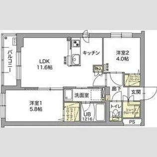 ジュノール桑園 EAST【E304号室】の間取り
