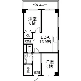 宝塚第三バイオレット【5階】の間取り