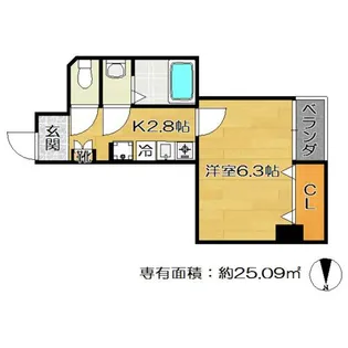 Blanche court【301号室】の間取り