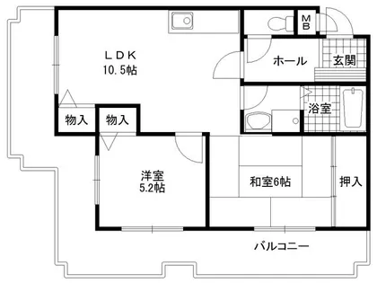 ドムールコスモス美山台【1階】の間取り