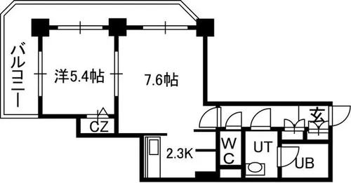 PRIME URBAN札幌 RIVER FRONT【17階】の間取り
