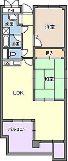 緑地ヶ丘ハイツ【301号室】の間取り