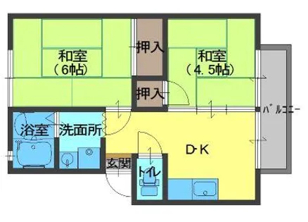 アーバンサカモト【105号室】の間取り