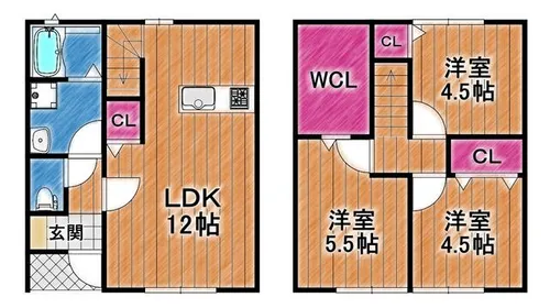 ザ・プレイス大川【A号室】の間取り
