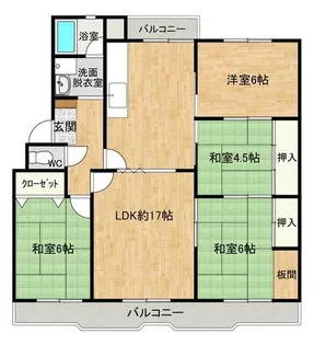 奈多団地22棟【2階】の間取り