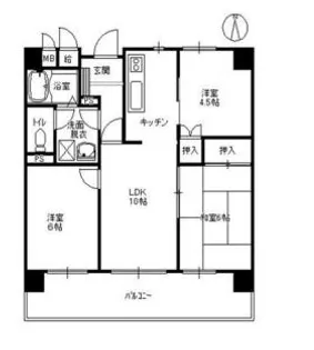 ダイアパレス西公園第二【3階】の間取り