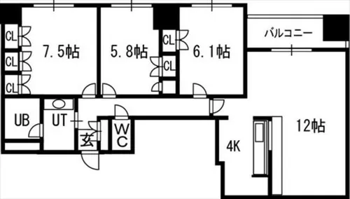 グランカーサ裏参道【9階】の間取り