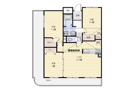 オークコートアネックス【503号室】の間取り