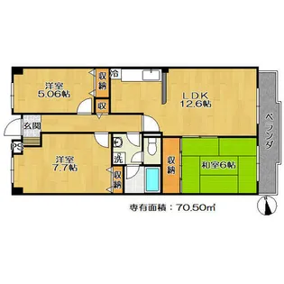 ベルヴィ西浦【302号室】の間取り