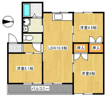 エクセル東丘【201号室】の間取り