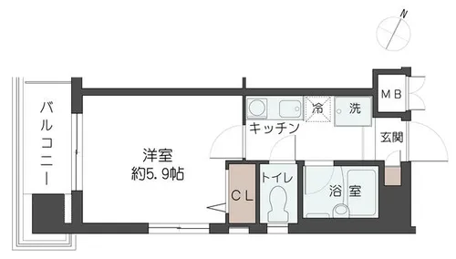 レジデンス篠原中町【206号室】の間取り
