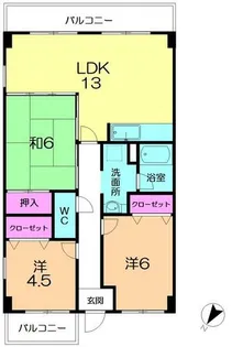 コートヒルズ【601号室】の間取り