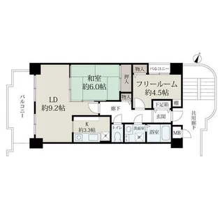 ライフコート富雄【3階】の間取り