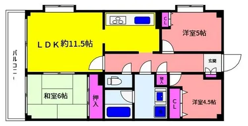 フォンテーヌ御影山手【1階】の間取り