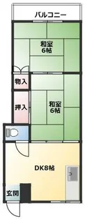 阪山ハイツA棟【202号室】の間取り