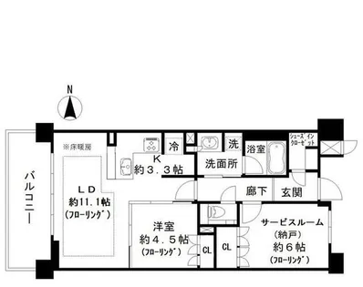 レジデンスザ京都東山大和大路【405号室】の間取り