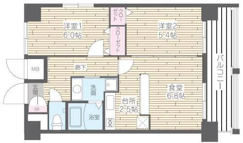 HF四条河原町レジデンス【1304号室】の間取り