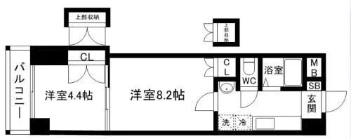 ロイヤル天神南【0704号室】の間取り
