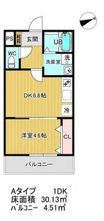TYハイツ東難波町【204号室】の間取り