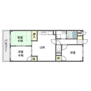 パラシオン旭ヶ丘【2階】の間取り