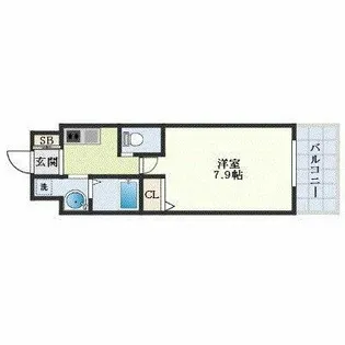 リヴィアス難波ルノン【1007号室】の間取り