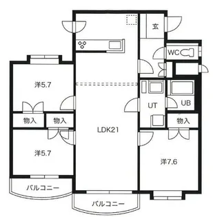 ラビリンス山の手【302号室】の間取り
